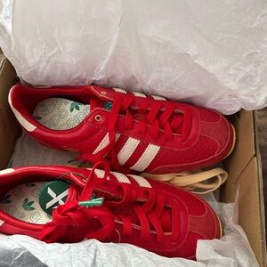 Adidas Red Trainers with White Accents